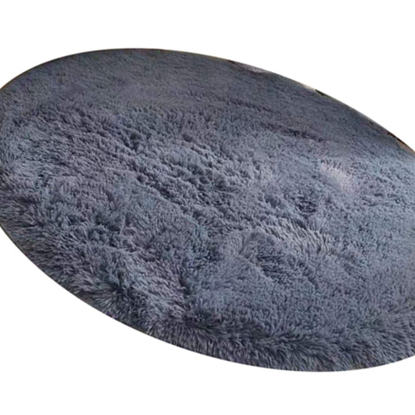 Floor Carpet Polyester Fiber Round Nordic Style Long Plush Soft Shaggy Rug for Home Bedroom Grey
