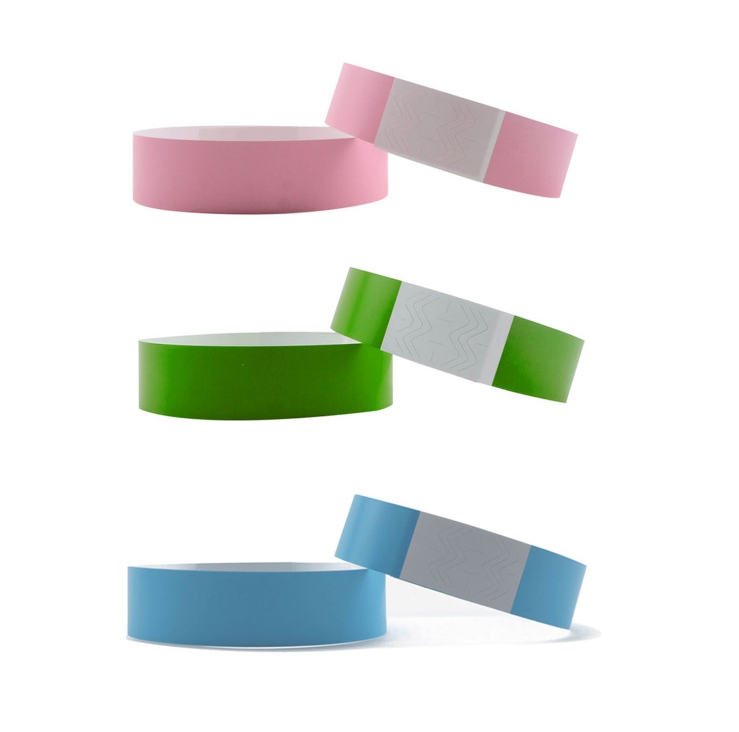 300pcs Synthetic Paper Wristbands Disposable Waterproof Paper Wrist Strap Event Wrist Bands for Amusement Park Green Pink Blue