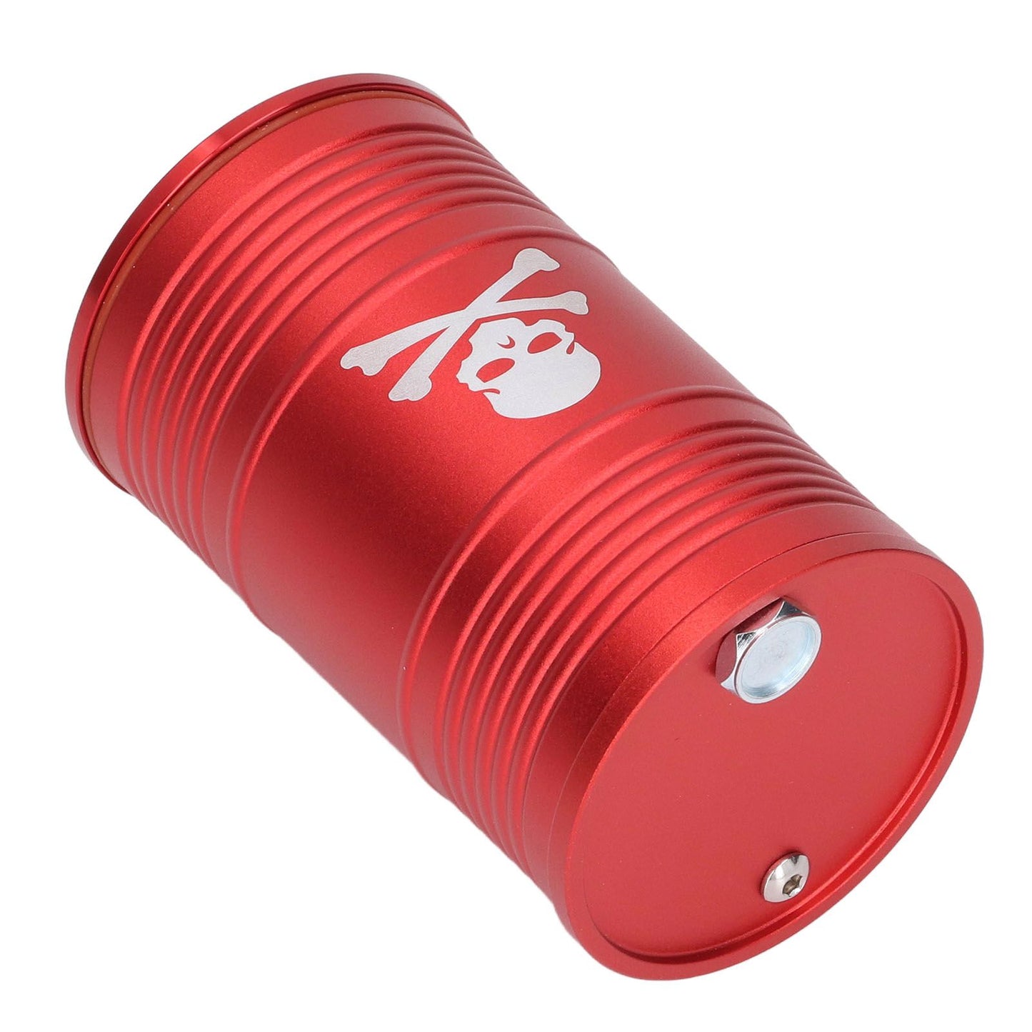 Cigarette Cylinder Ashtray Aluminum Alloy Heat Resistant Portable Car Ashtray for Automobile Red
