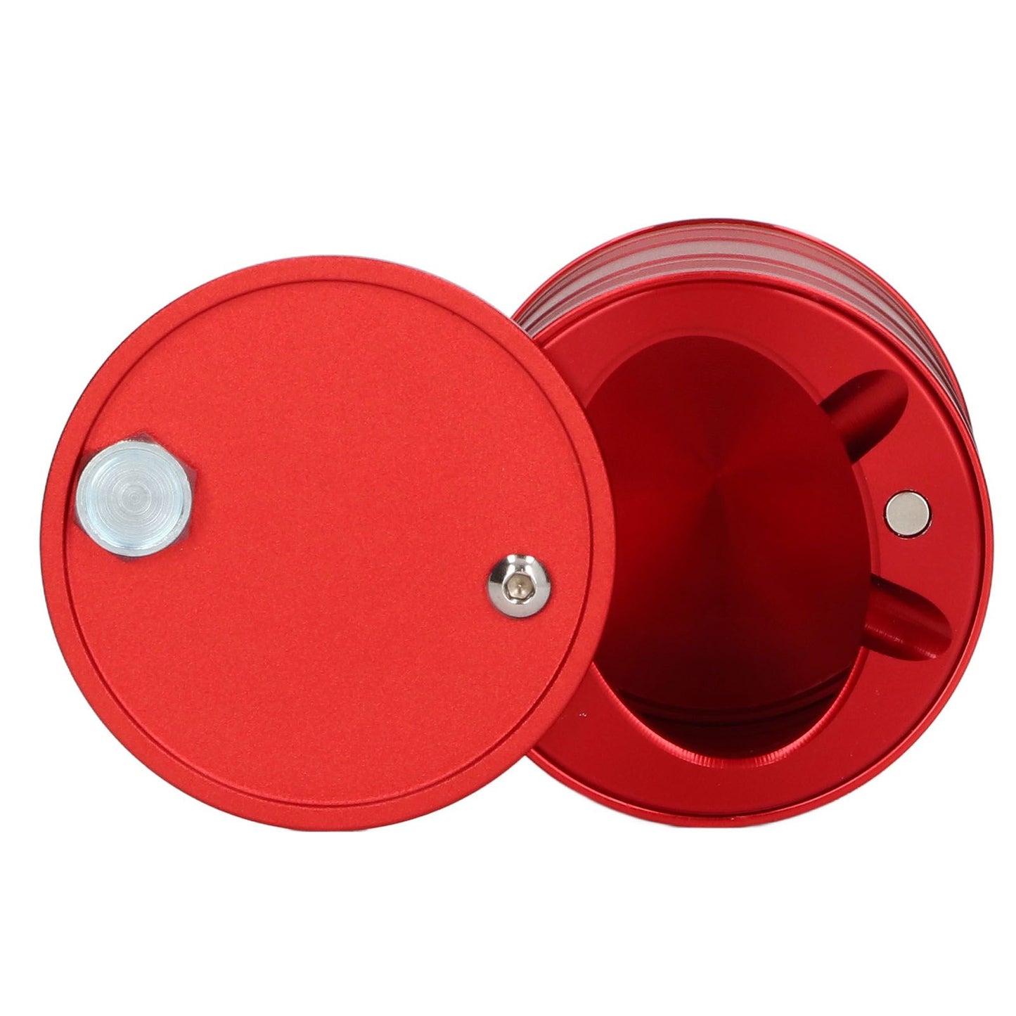 Cigarette Cylinder Ashtray Aluminum Alloy Heat Resistant Portable Car Ashtray for Automobile Red