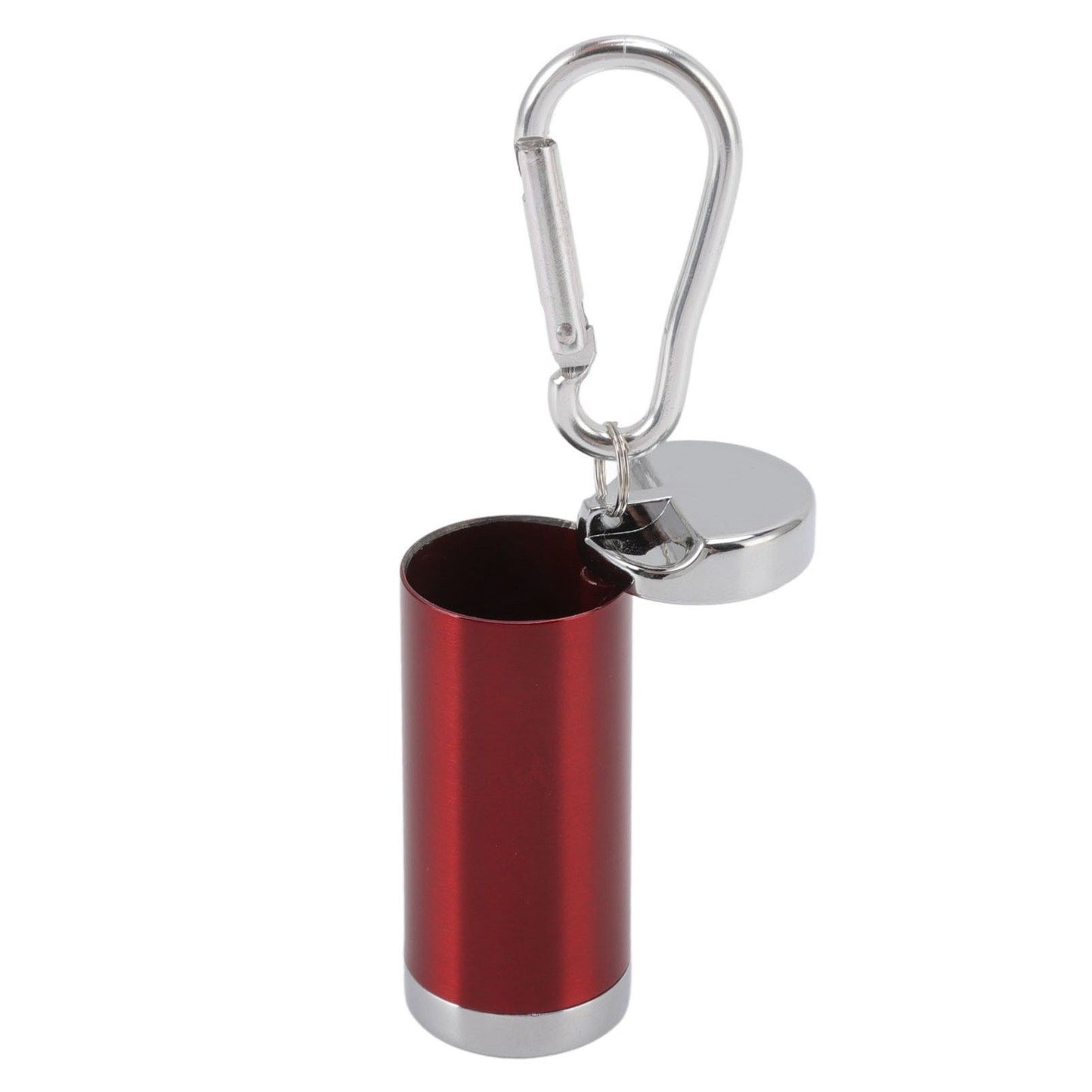 Portable Ashtray Stainless Steel Fireproof Buckle Design Exquisite Look Mini Ashtray Keychain for Car Office Red