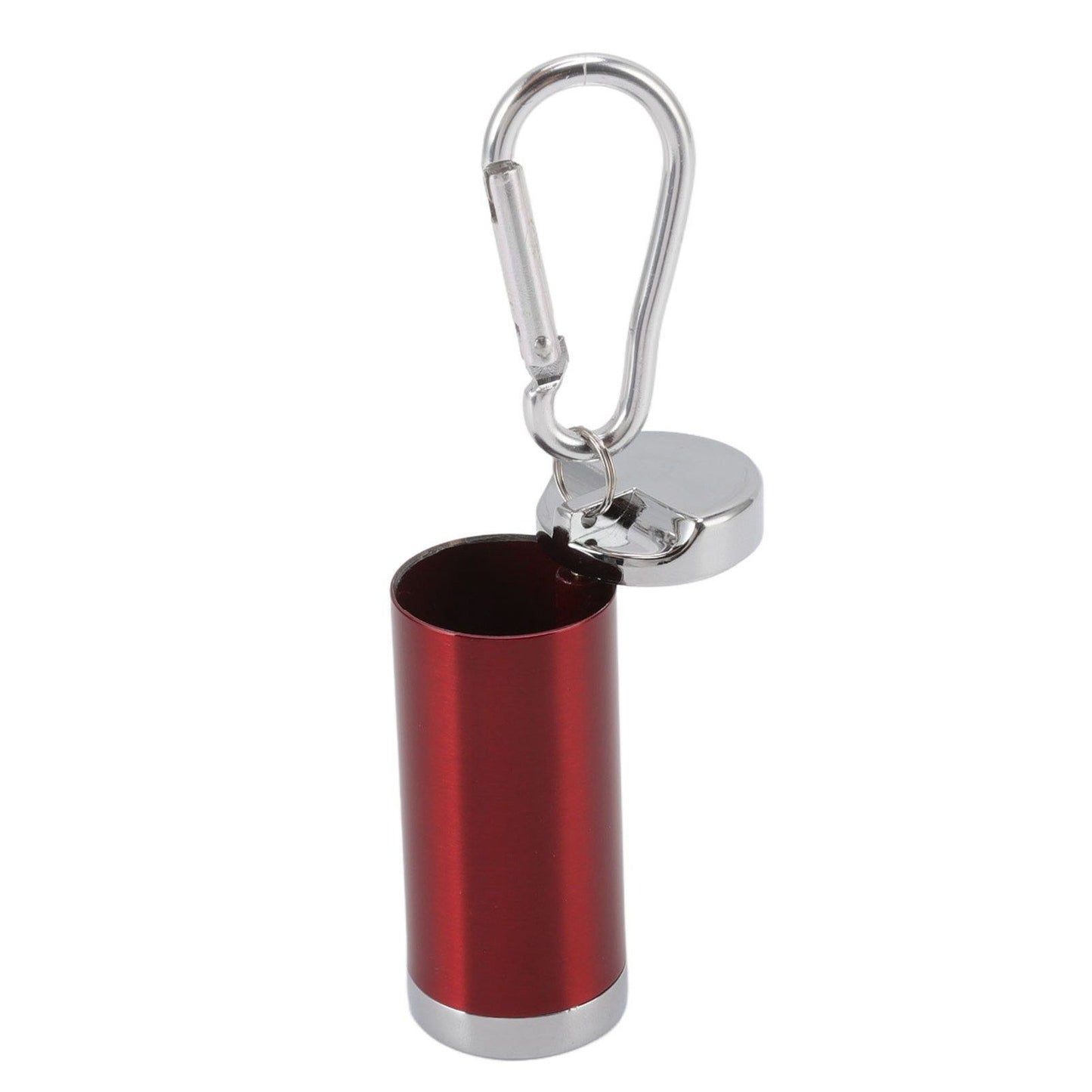 Portable Ashtray Stainless Steel Fireproof Buckle Design Exquisite Look Mini Ashtray Keychain for Car Office Red