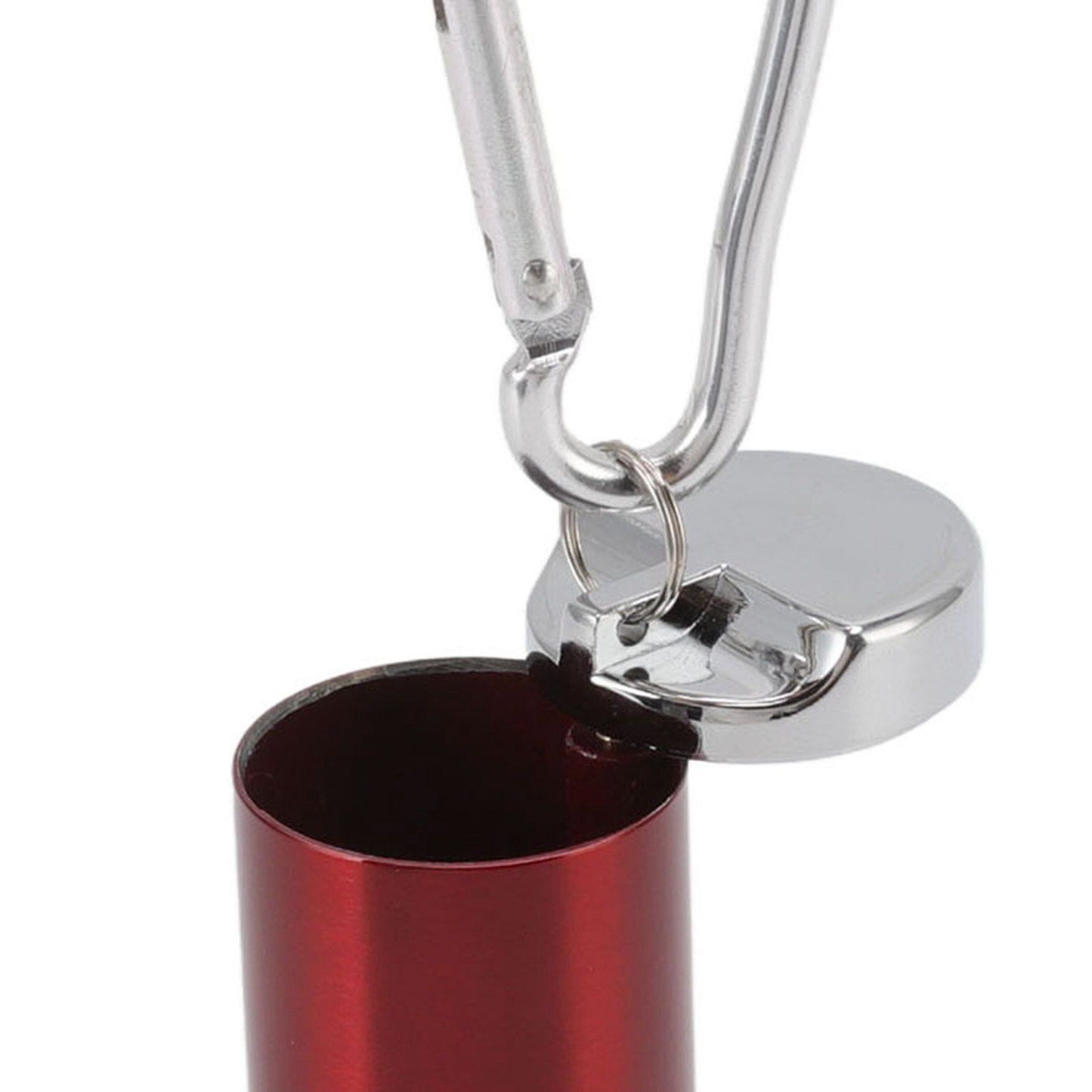 Portable Ashtray Stainless Steel Fireproof Buckle Design Exquisite Look Mini Ashtray Keychain for Car Office Red