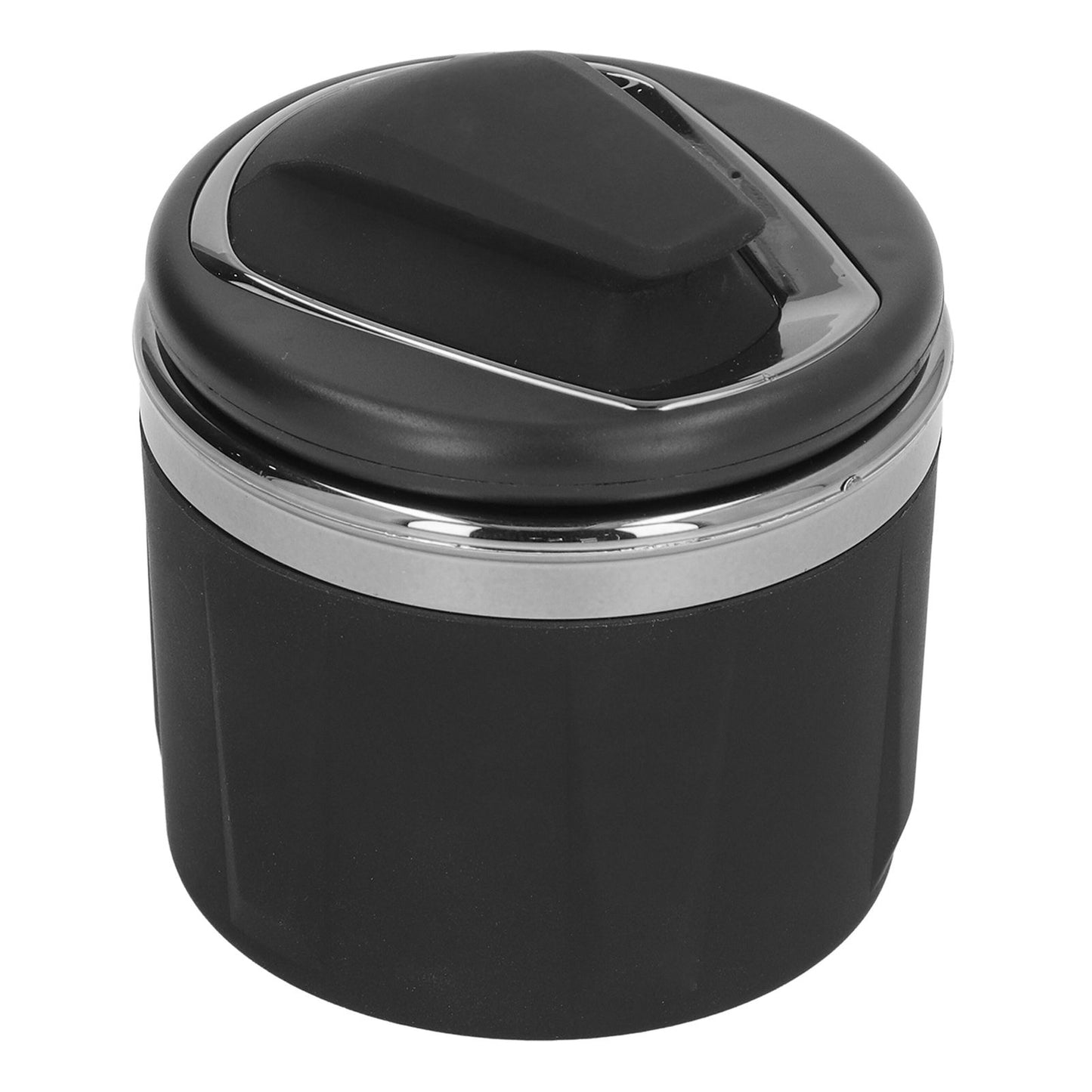 Car Ashtray LED Light with Lid Ceramic Liner Layered Flame Retardant Heat Insulation Smoke Extinguisher Gray