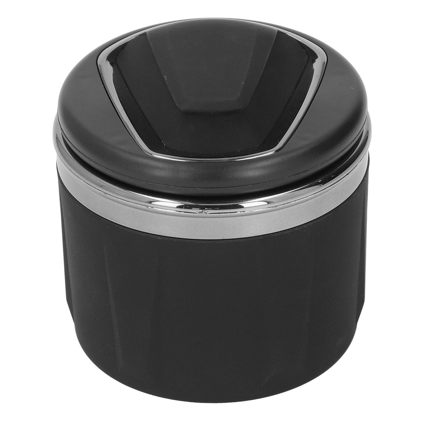 Car Ashtray LED Light with Lid Ceramic Liner Layered Flame Retardant Heat Insulation Smoke Extinguisher Gray