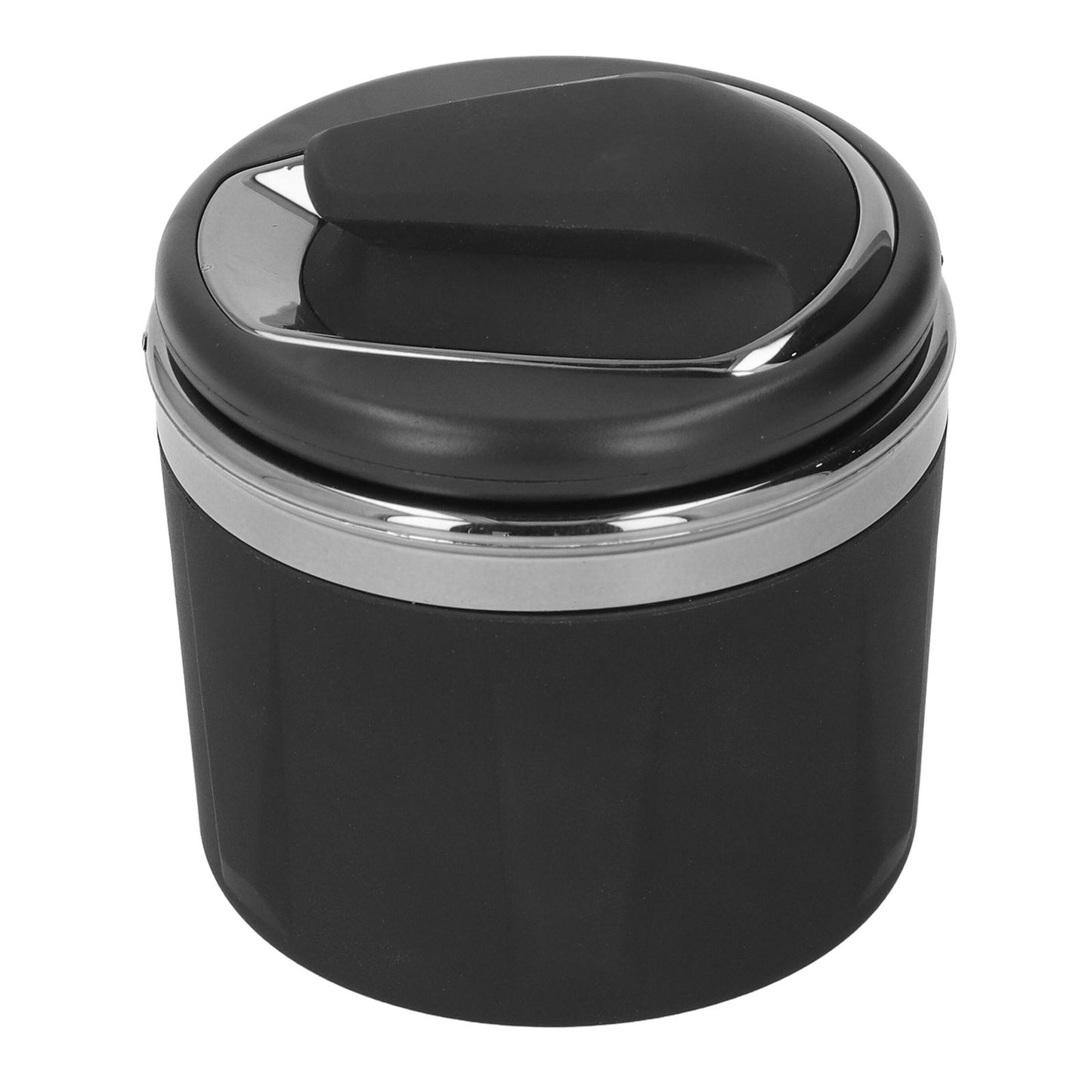 Car Ashtray LED Light with Lid Ceramic Liner Layered Flame Retardant Heat Insulation Smoke Extinguisher Gray