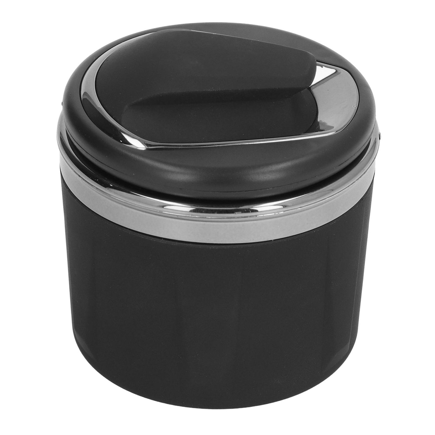 Car Ashtray LED Light with Lid Ceramic Liner Layered Flame Retardant Heat Insulation Smoke Extinguisher Gray