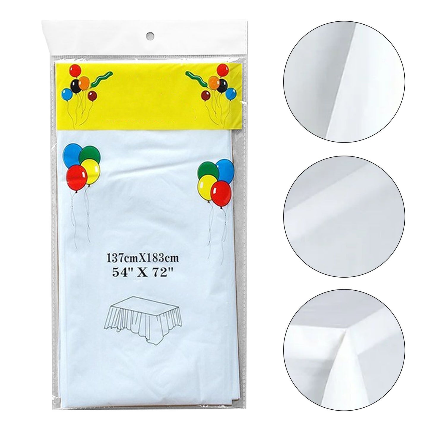 5Pcs Disposable Tablecloth White 137x183cm PE Protective Table Cloth for Wedding Party Tablecloth