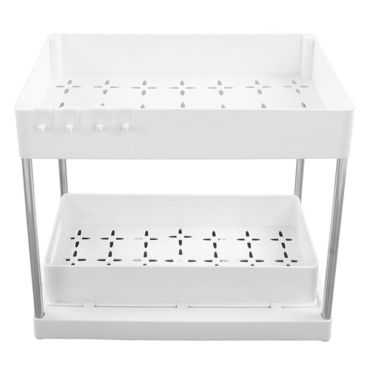 Under Sink Organizers Large Capacity Slide Out Storage Baskets for Bathrooms Kitchens Closets Laundry Rooms Offices White