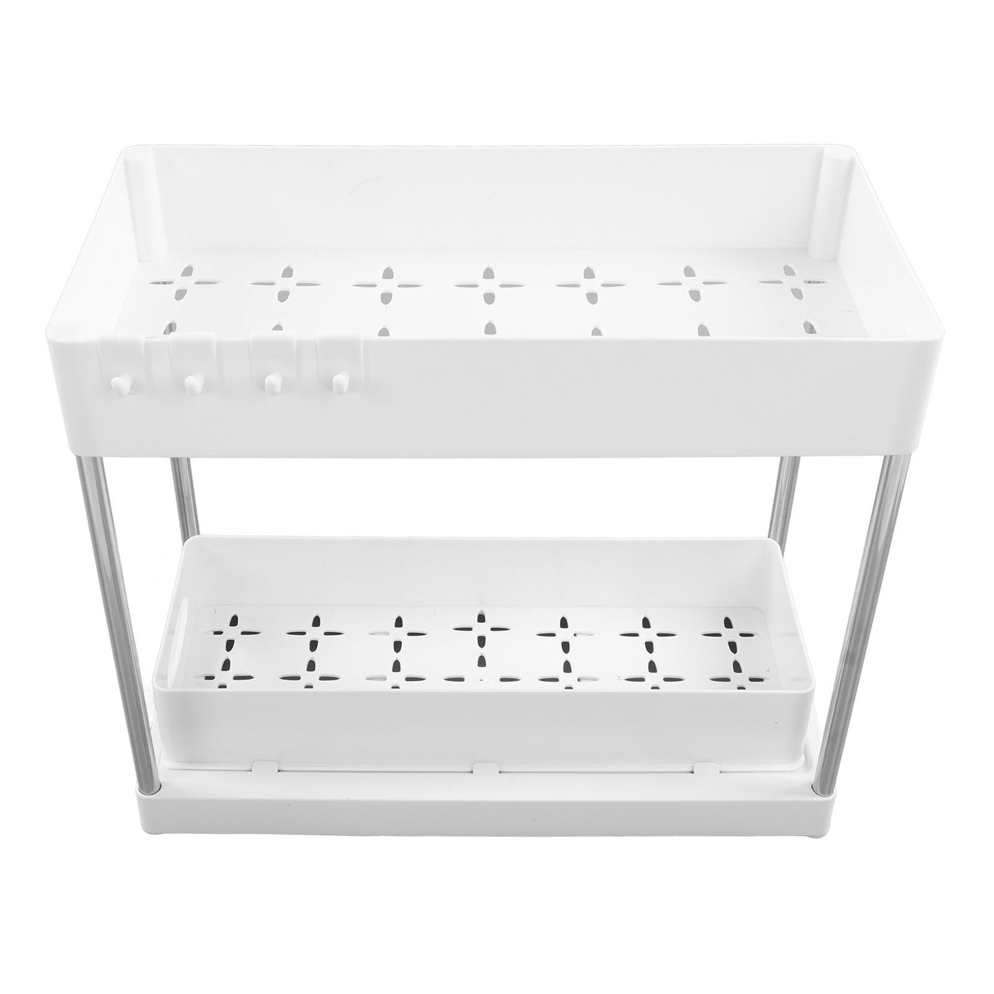 Under Sink Organizers Large Capacity Slide Out Storage Baskets for Bathrooms Kitchens Closets Laundry Rooms Offices White