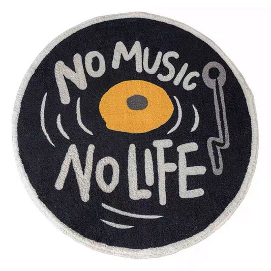 Water Absorbent Mat Retro CD Disk Design Anti Slip Thick Soft Imitation Cashmere Home Bathroom Mat Type 1 60x60cm