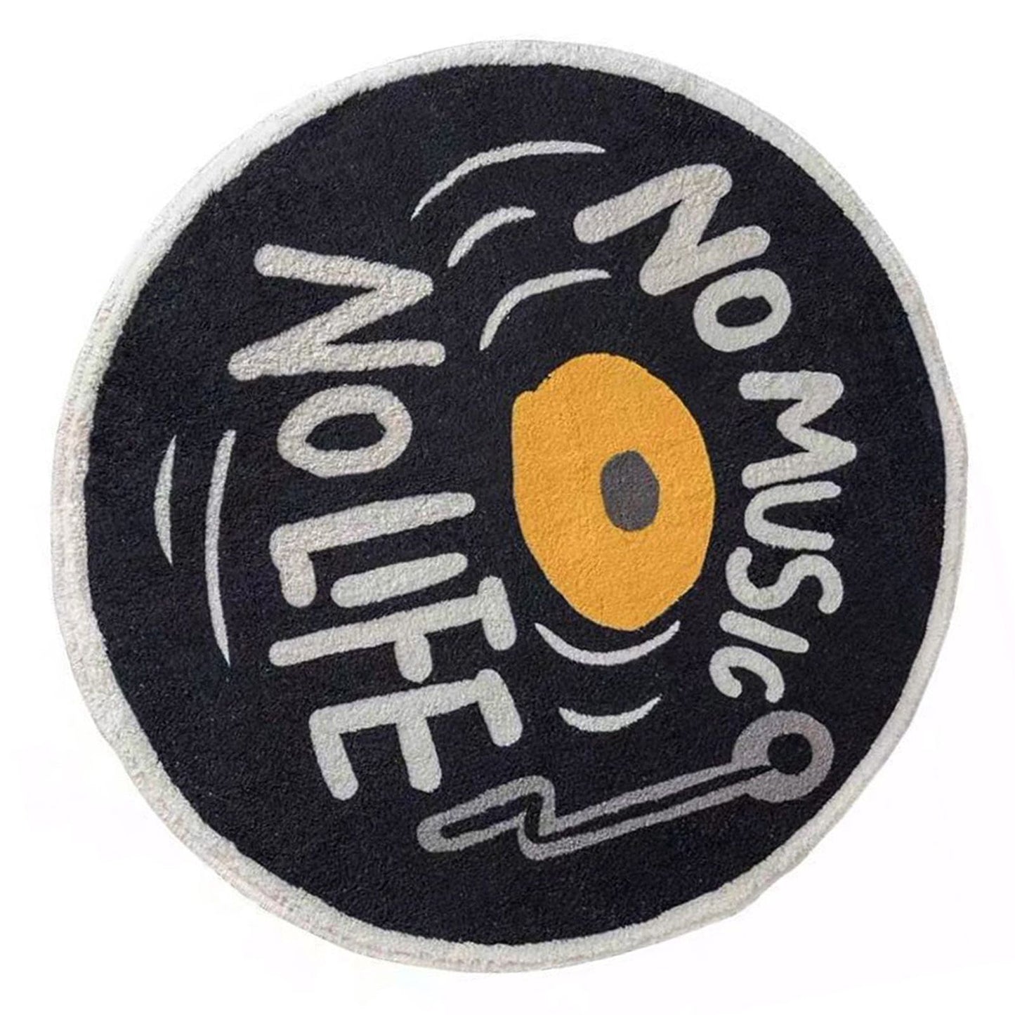 Water Absorbent Mat Retro CD Disk Design Anti Slip Thick Soft Imitation Cashmere Home Bathroom Mat Type 1 100x100cm