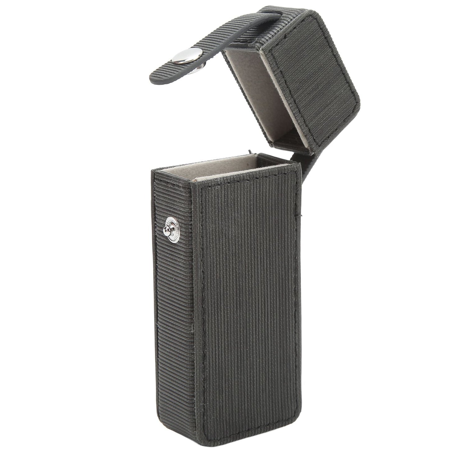 Cigarette Case PU Waterproof Buckle Design Retro Delicate Cigarette Box Gifts for Men Black