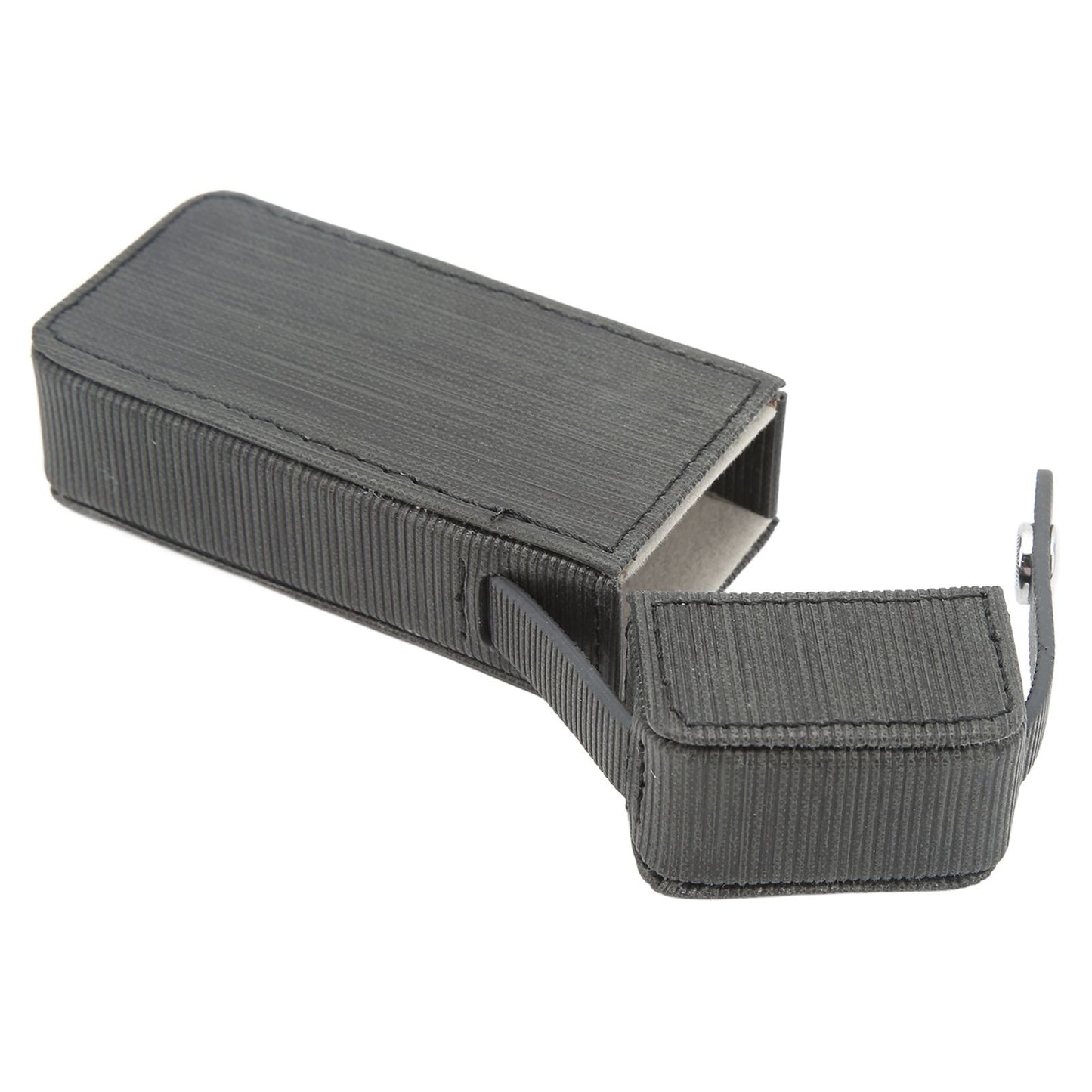 Cigarette Case PU Waterproof Buckle Design Retro Delicate Cigarette Box Gifts for Men Black