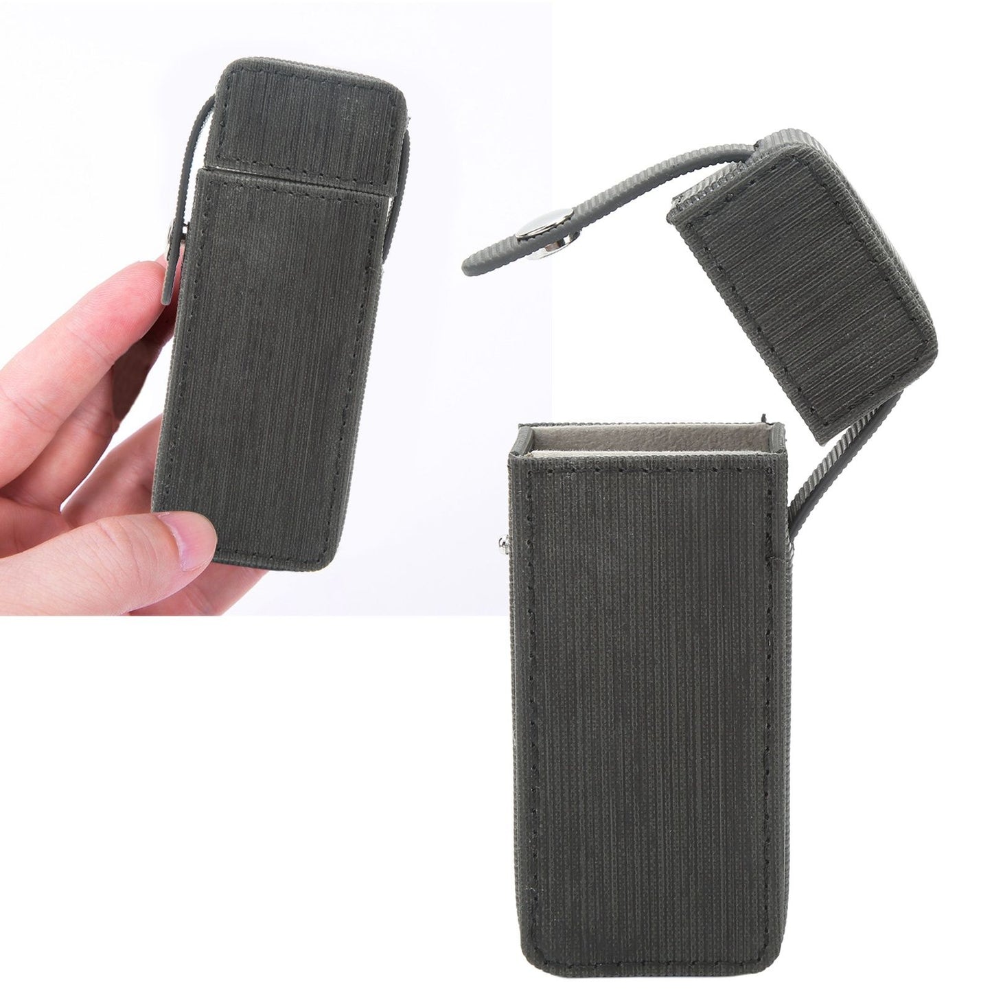Cigarette Case PU Waterproof Buckle Design Retro Delicate Cigarette Box Gifts for Men Black