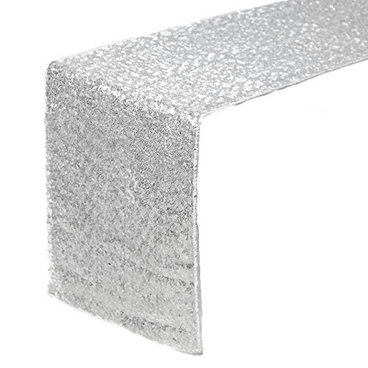 Tablecloth Polyester Fiber with Gold Sequins Table Cover for Table Home Wedding Decoration Argent 30x300cm/11.8x118.1in