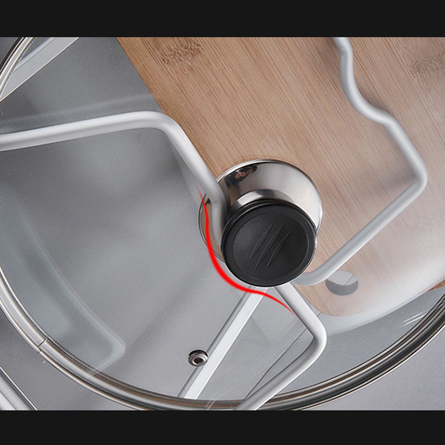Pot Lid Holder Drilling Free Wall Mounted Space Saving Aluminium Hand Polishing Rustproof for Kitchen 3 Layer