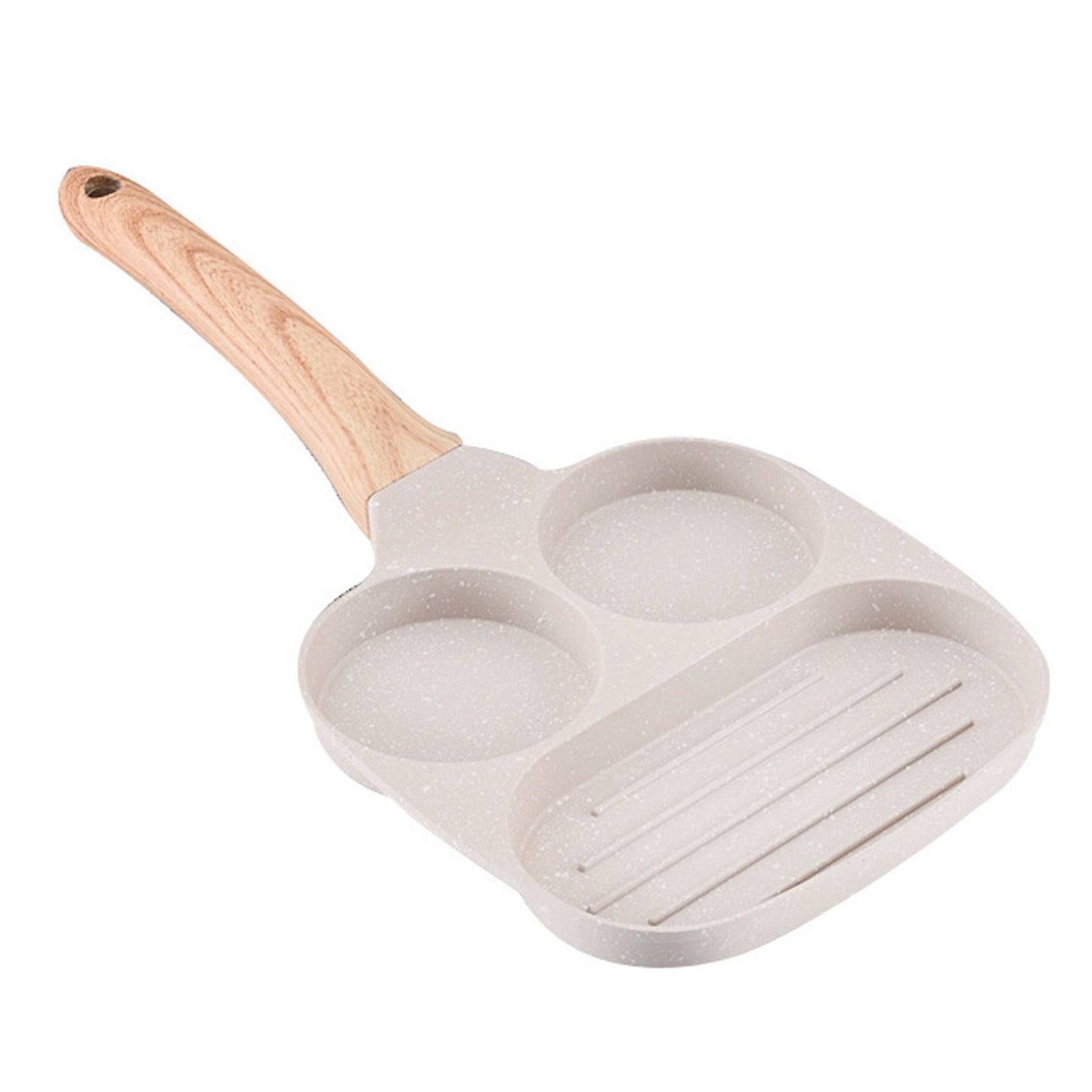 3 in 1 Breakfast Pan Nonstick Aluminum Alloy Labor Saving Pancake Frying Pan for Egg Bacon Gas Stove