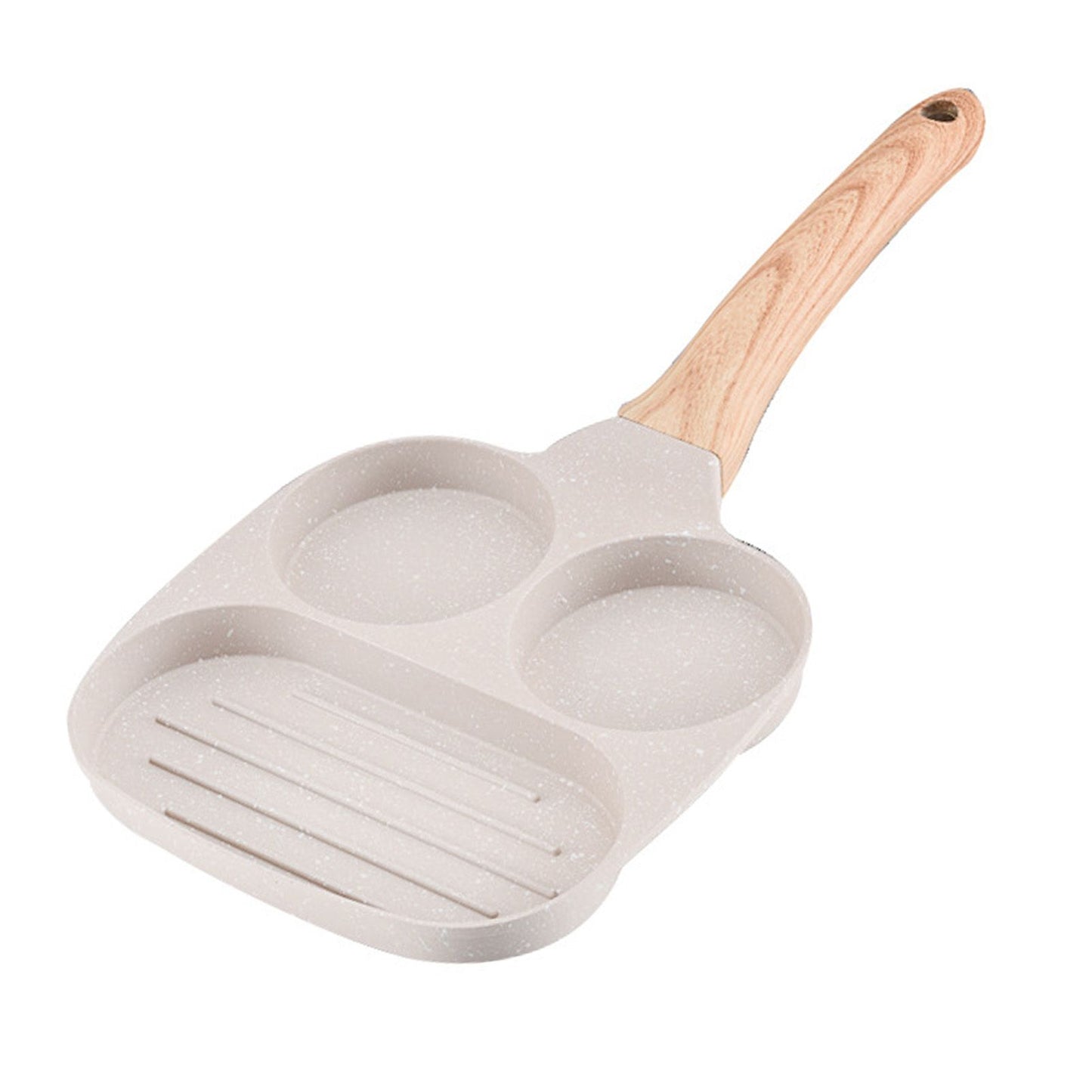 3 in 1 Breakfast Pan Nonstick Aluminum Alloy Labor Saving Pancake Frying Pan for Egg Bacon Gas Stove