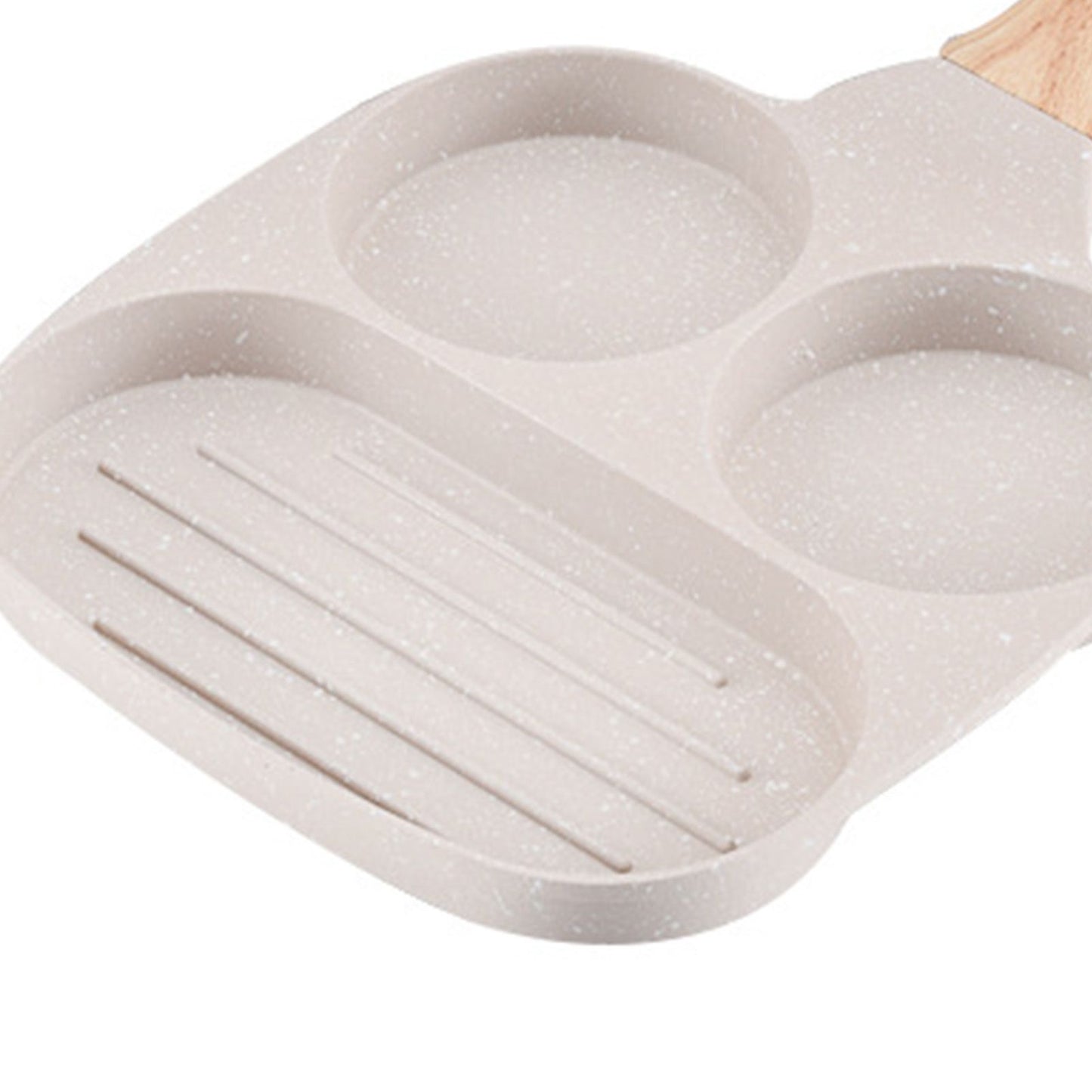 3 in 1 Breakfast Pan Nonstick Aluminum Alloy Labor Saving Pancake Frying Pan for Egg Bacon Universal Type