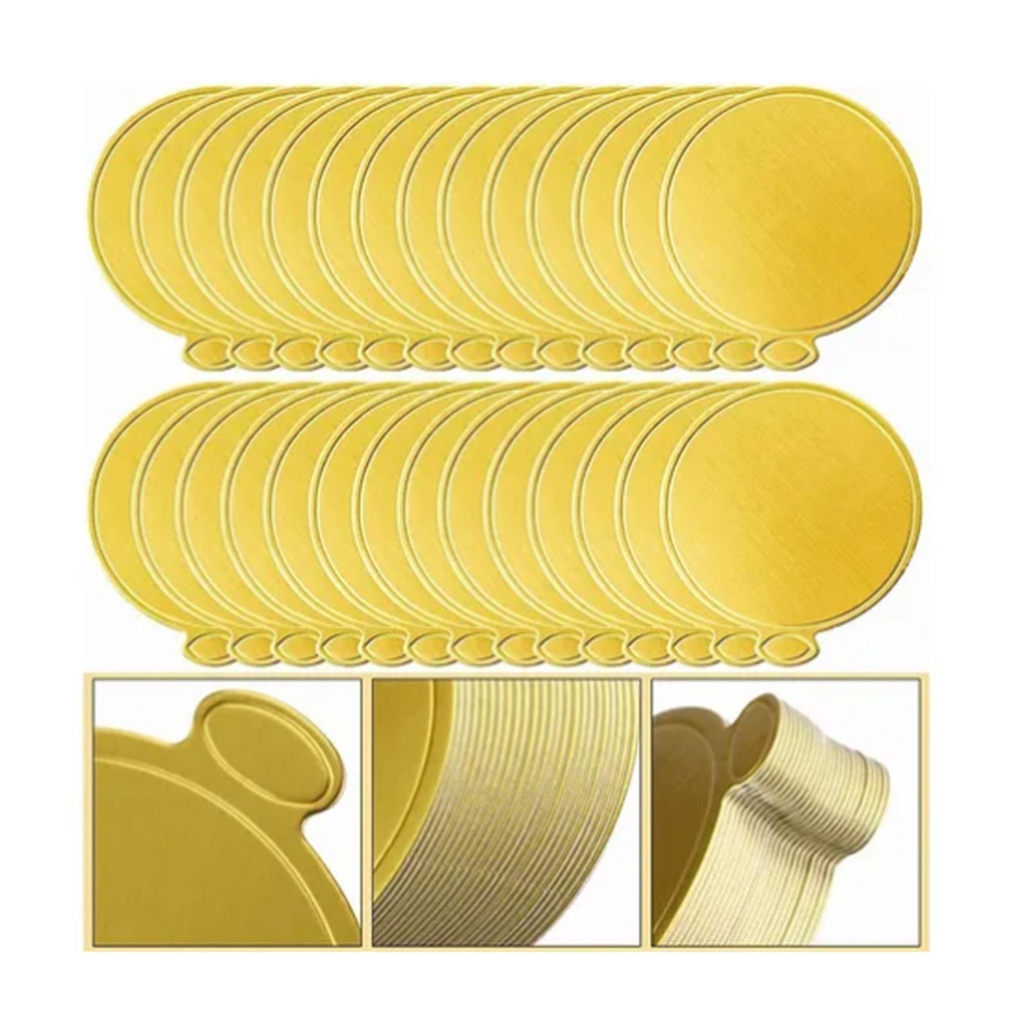 200Pcs Golden Cake Base Board 3.5in Round Cake Pad for Mini Cakes Muffins Cookies Mousse Brownies Cupcakes Pizza
