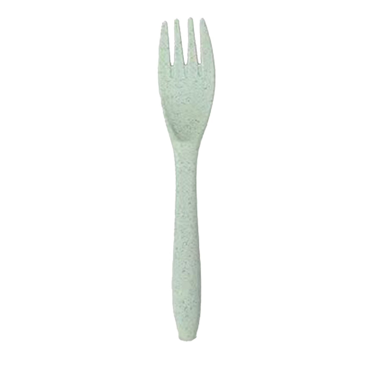 Wheat Straw Cutlery Set Modern Portable Fork Spoon Knife Tableware with Box for Office School Picnic Green