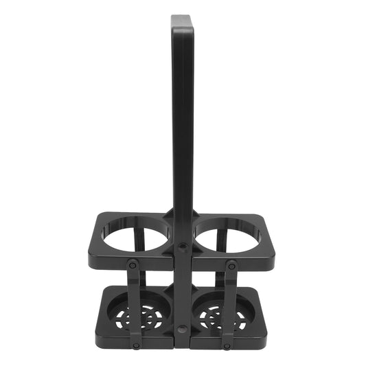 Beer Caddy Holder 2 Pack Foldable Portable Beer Beverage Display Basket Beer Bottle Carrier with Thickened Handle Black