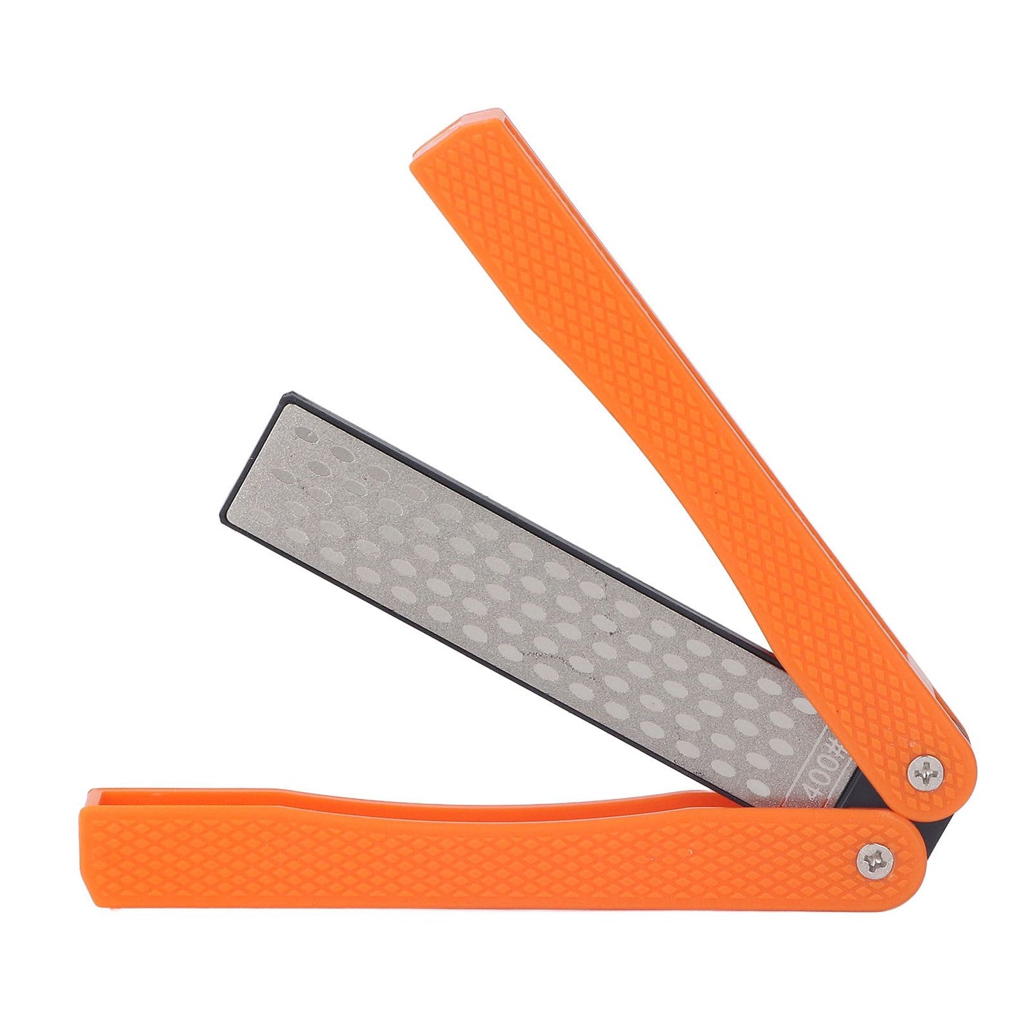 Knife Sharpener Foldable Fan Shaped Adamas Material Lightweight Portable Knife Sharpener for Outdoor Home Orange