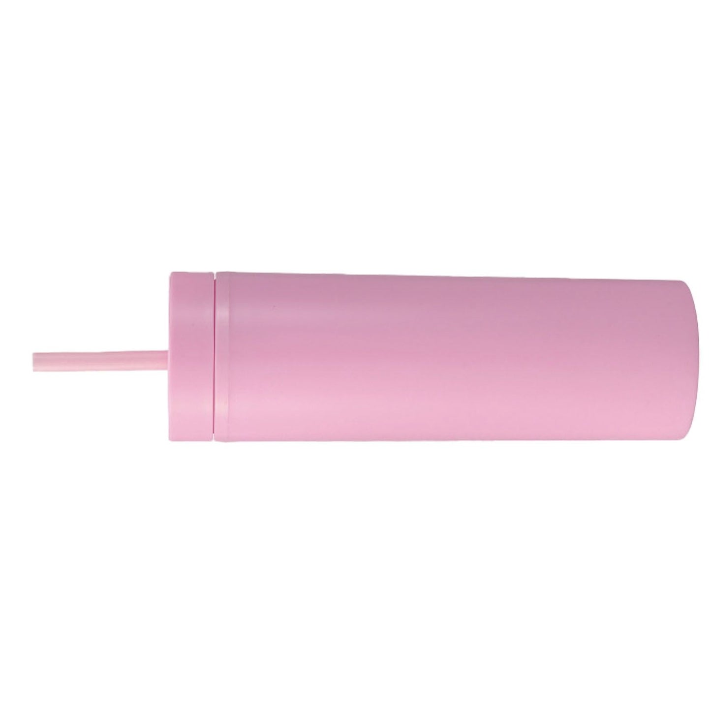 16oz Plastic Tumblers with Lids and Straws Frosting Matte Plastic Drinking Cups for Outdoor Sports 1767 Pink