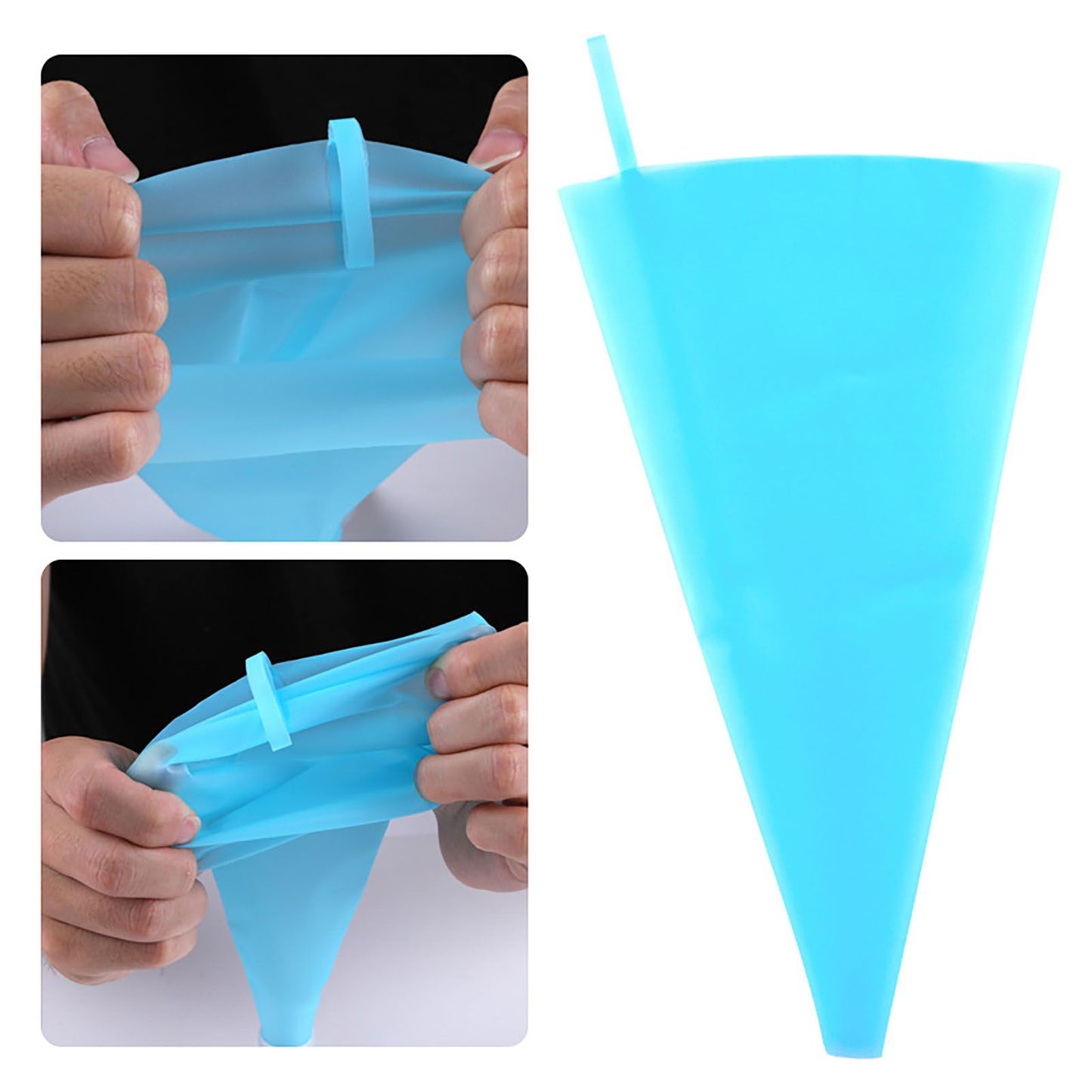 Piping Bags and Tips Set Cake Decorating Supplies for Baking TPU Pastry Bags Stainless Steel Tips Blue