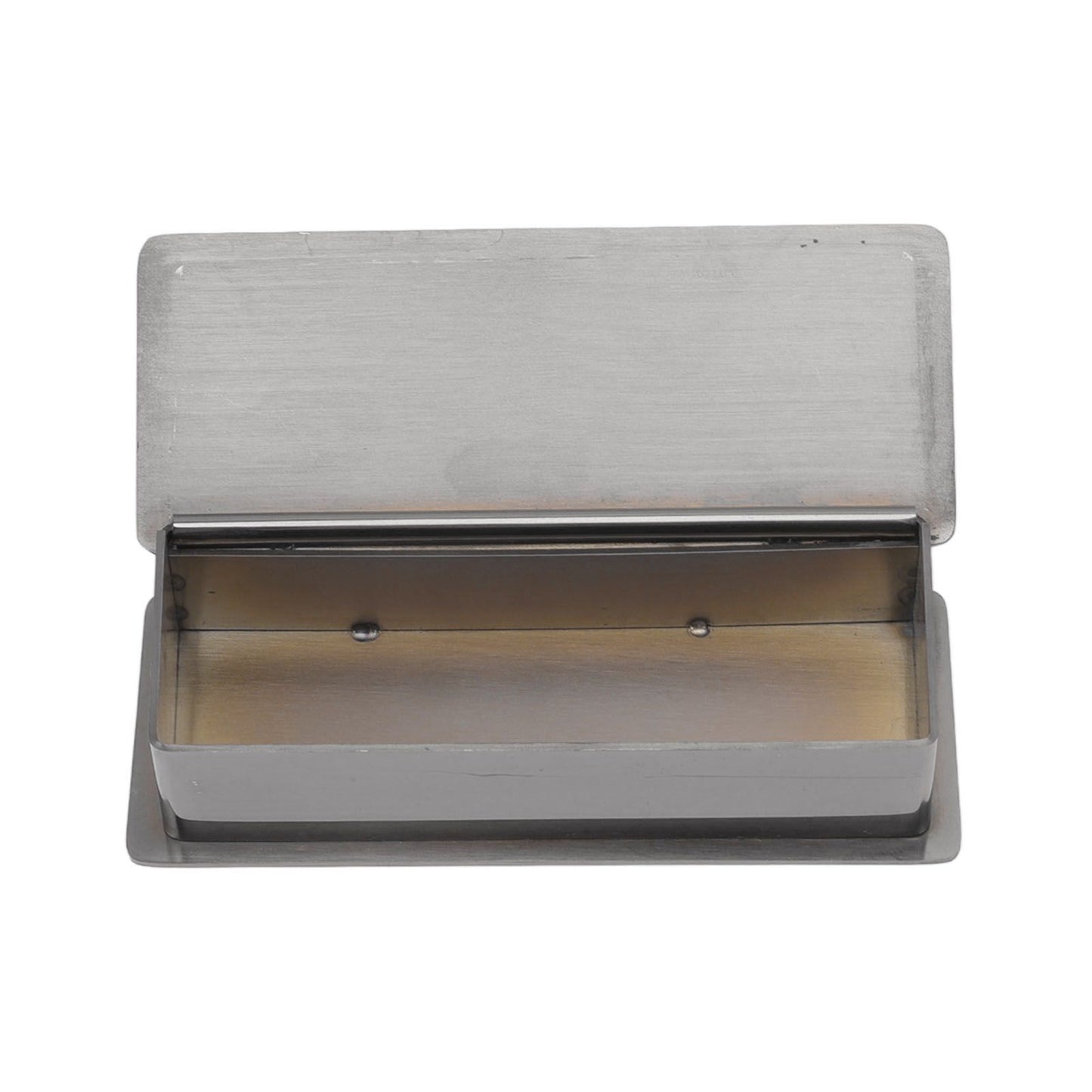 Toothpick Holder Stainless Steel Rectangular Toothpick Holder with Lid for Home Bar Hotel Restaurant Silvery Black