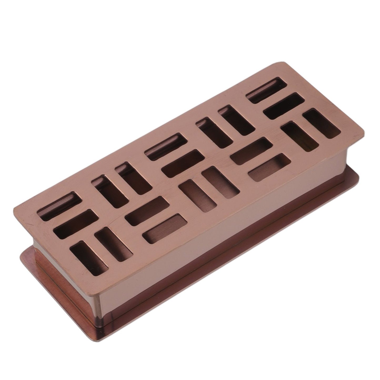 Stainless Steel Toothpick Holder Hollowed Out Rust Prevention Rectangle Toothpick Box for Restaurant Hotels Rose Gold