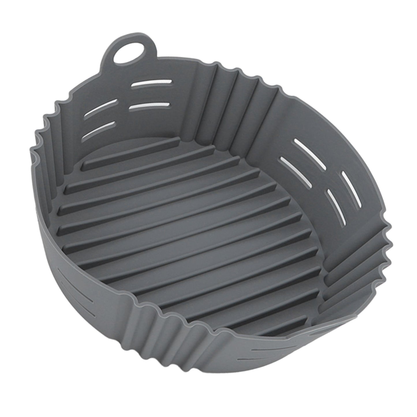 Fryer Silicone Liner Heat Resistant Elastic Washable Food Grade Reusable Fryer Basket for Cooking Grey