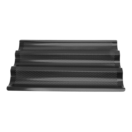 Baguette Pan Stainless Steel U Shape Uniform Heating Perforated Design French Bread Baking Pan for Home Baguette