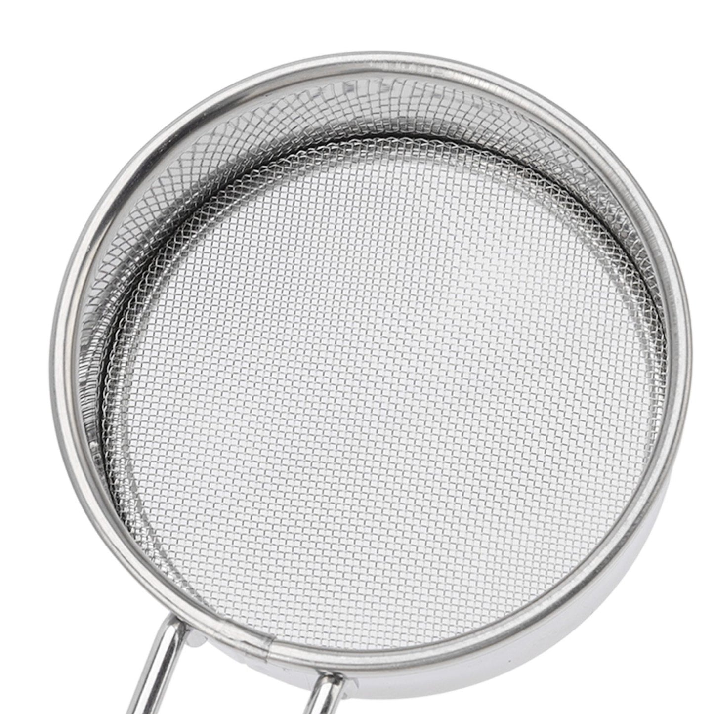 Flour Sieve Strainer 304 Stainless Steel Lightweight Easy Cleaning Ergonomic Handle Mesh Round Sifter for Baking