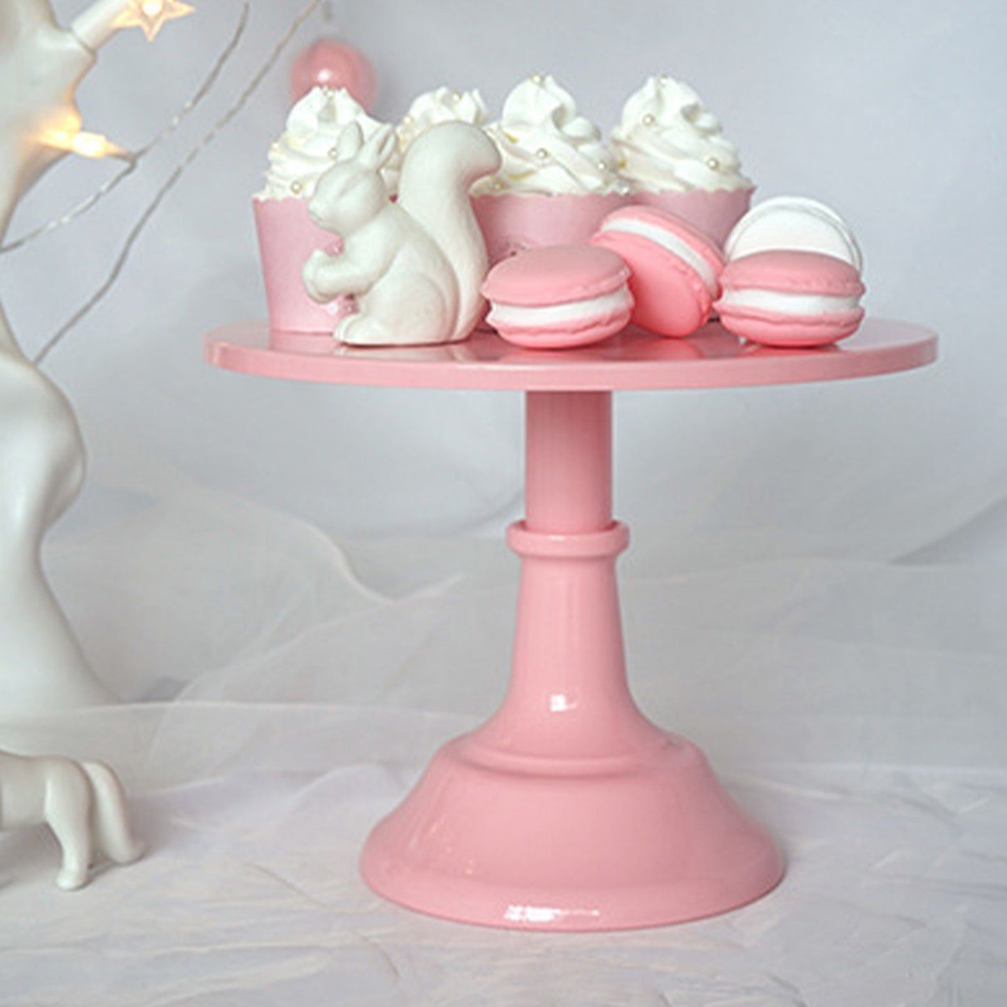 Cake Stand Minimalist Stable Decorative Multi Functional Cake Tray Holder for Cupcake Dessert Fruit Pink M