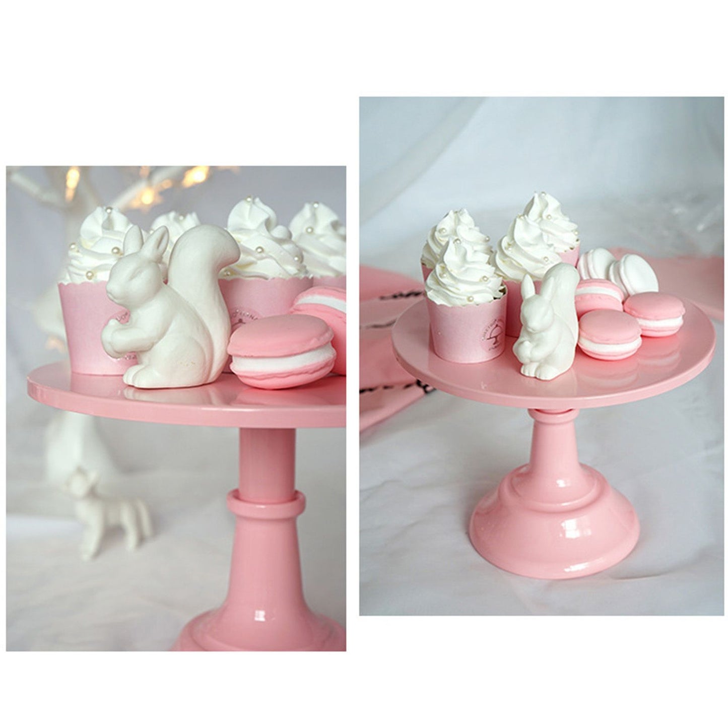 Cake Stand Minimalist Stable Decorative Multi Functional Cake Tray Holder for Cupcake Dessert Fruit Pink M