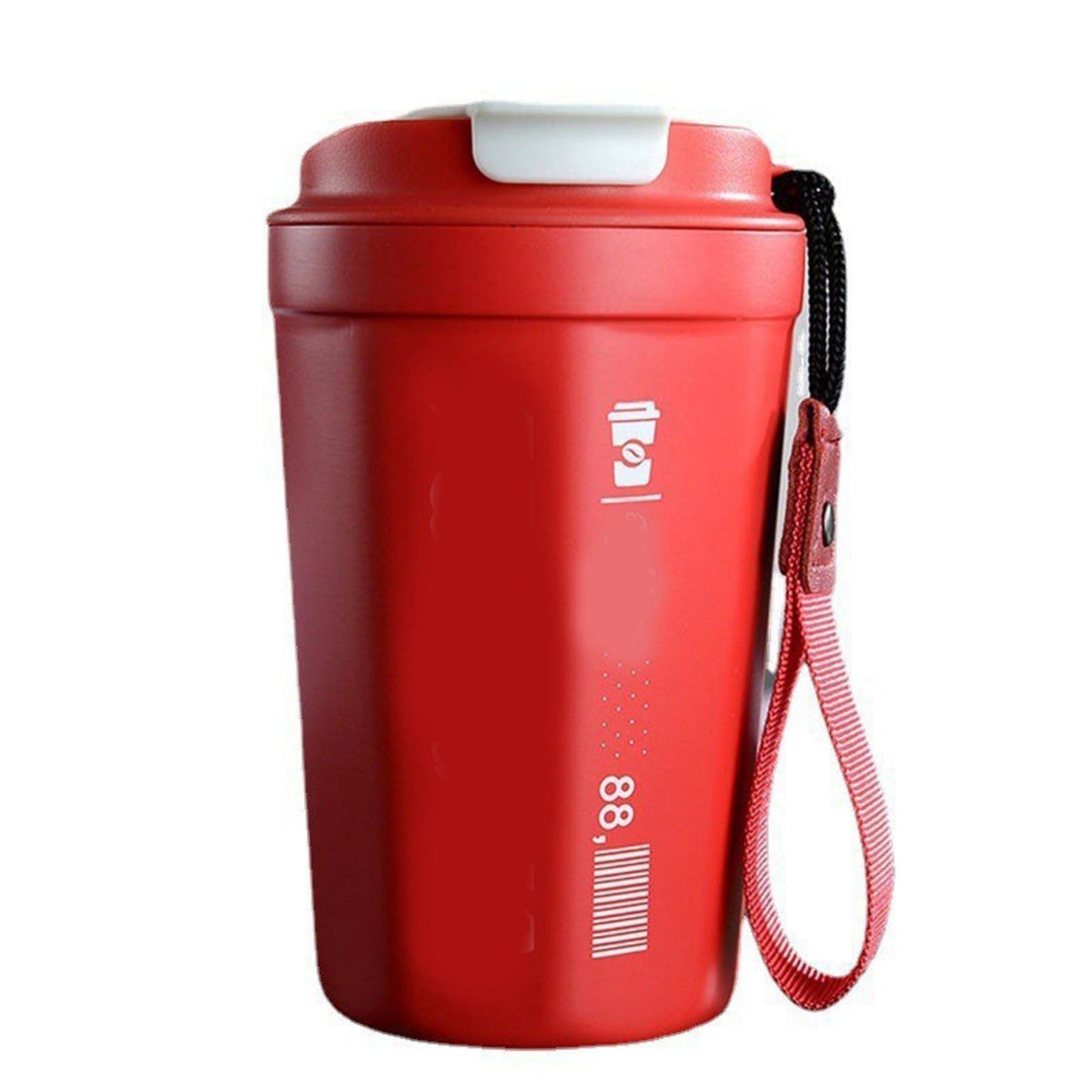 390ml Insulated Coffee Mug Keep Warm Cold Portable Stainless Steel Camping Mug for Home School Office Outdoor Red