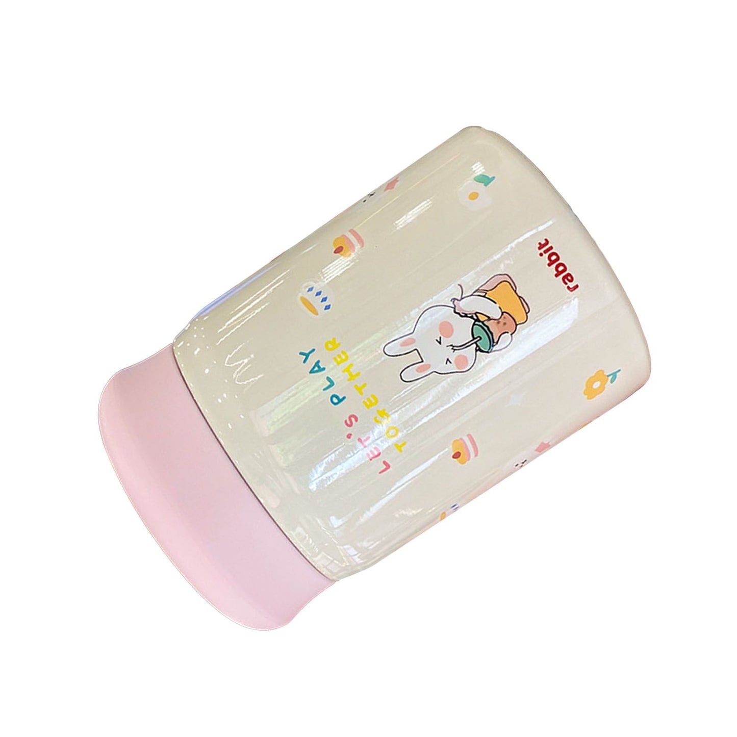 320ml Stainless Steel Insulated Vacuum Food Jar Cup Container with Lid for Outdoor Cartoon Portable Bottle Rabbit
