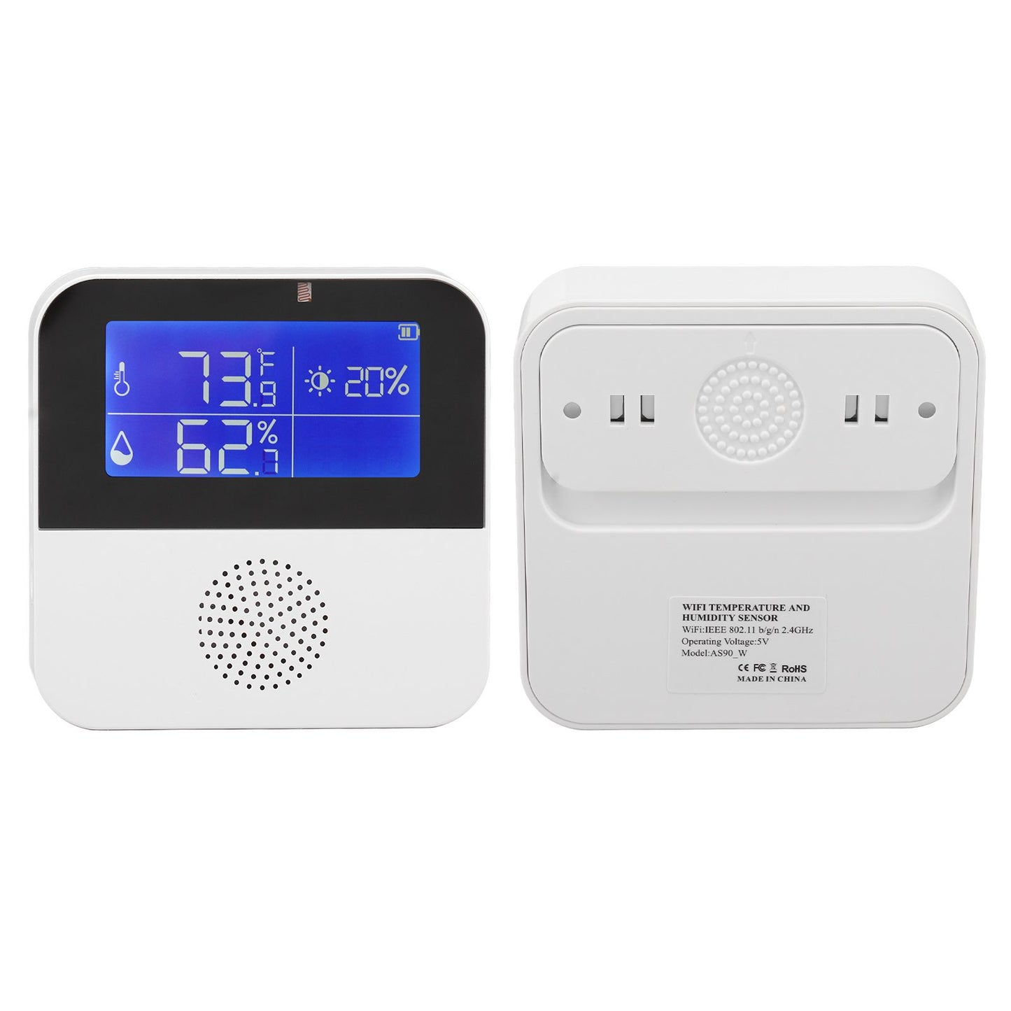 WiFi Humidity Temperature Sensor High Accuracy Smart Thermometer Hygrometer with 2.9 Inch LCD Screen