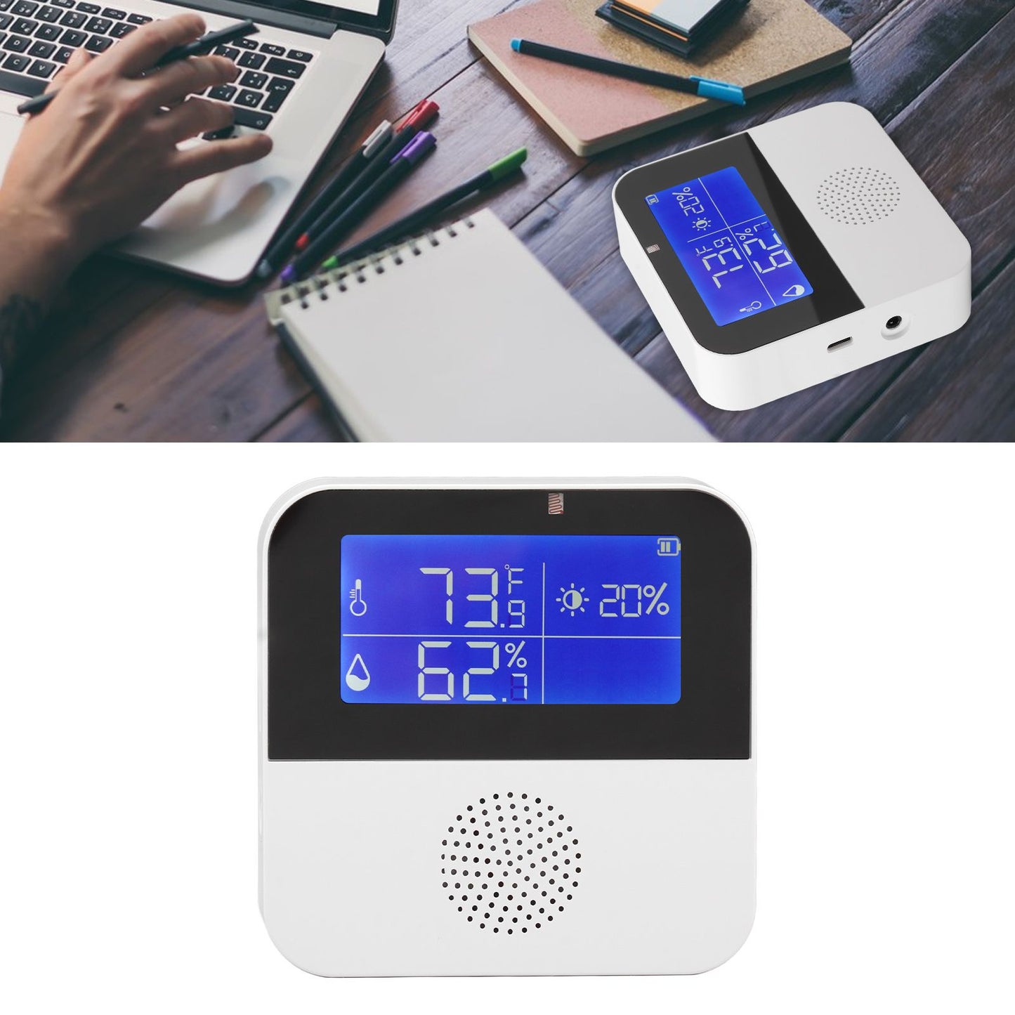 WiFi Humidity Temperature Sensor High Accuracy Smart Thermometer Hygrometer with 2.9 Inch LCD Screen
