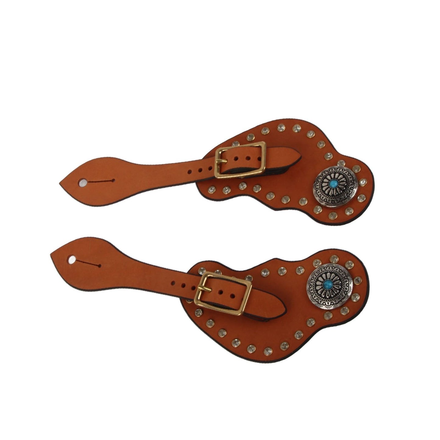 1 Pair Spur Strap Western Retro Horse Spur Strap with Buckle for Horse Training Protective Equipment Brown