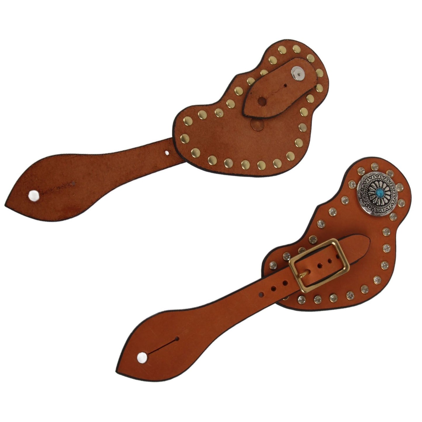 1 Pair Spur Strap Western Retro Horse Spur Strap with Buckle for Horse Training Protective Equipment Brown