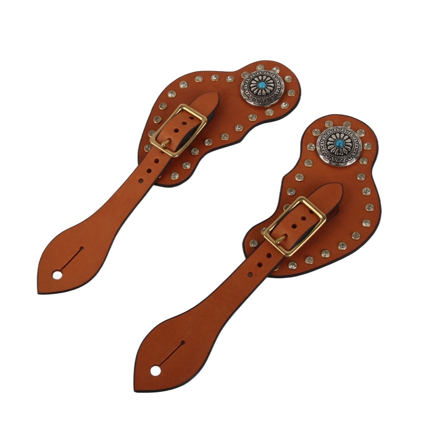 1 Pair Spur Strap Western Retro Horse Spur Strap with Buckle for Horse Training Protective Equipment Brown