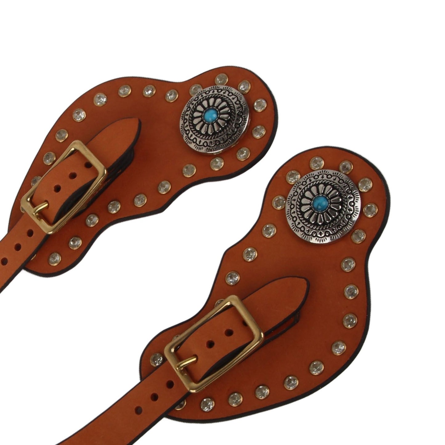 1 Pair Spur Strap Western Retro Horse Spur Strap with Buckle for Horse Training Protective Equipment Brown