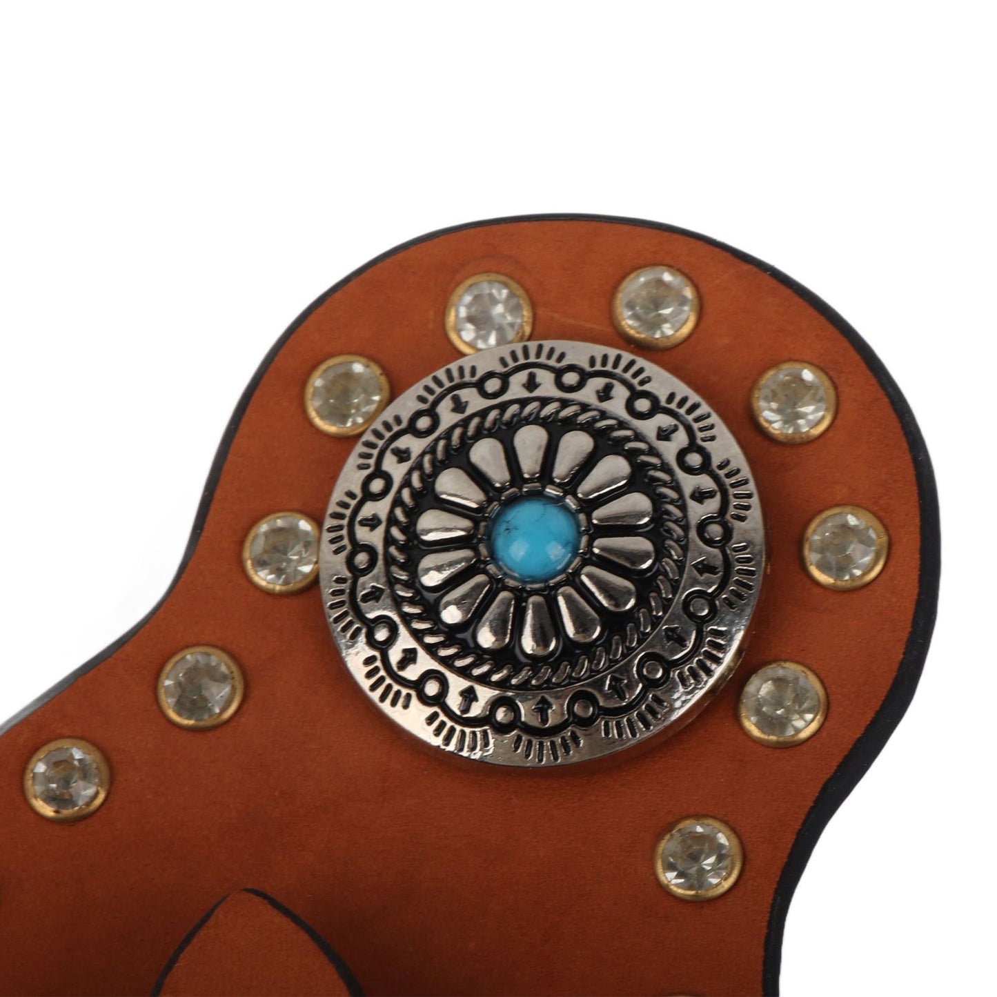 1 Pair Spur Strap Western Retro Horse Spur Strap with Buckle for Horse Training Protective Equipment Brown