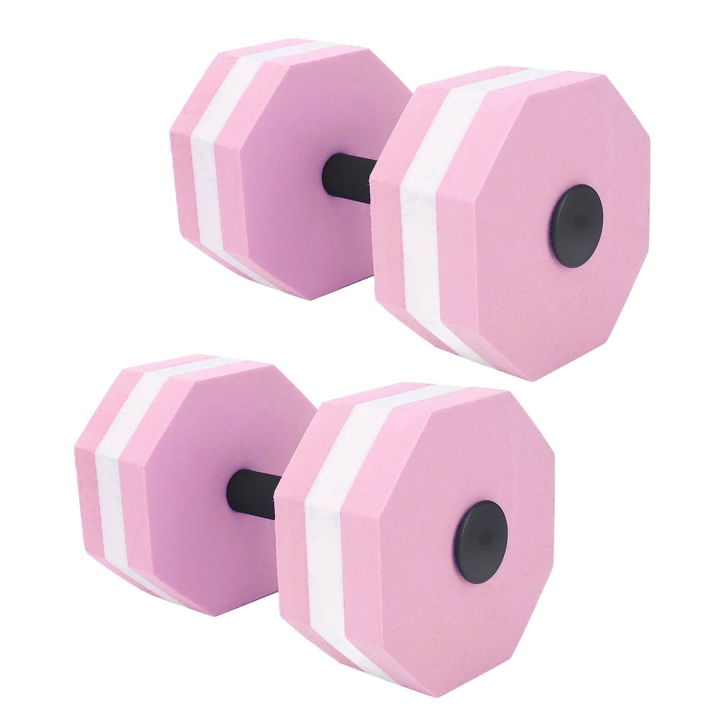 2Pcs High Density EVA Foam Dumbbell Set Aquatic Exercise Dumbbells for Men Women Indoor Swimming Pools Aerobic Fitness Rehabilitation Training Diamond Shaped Pink White Pink