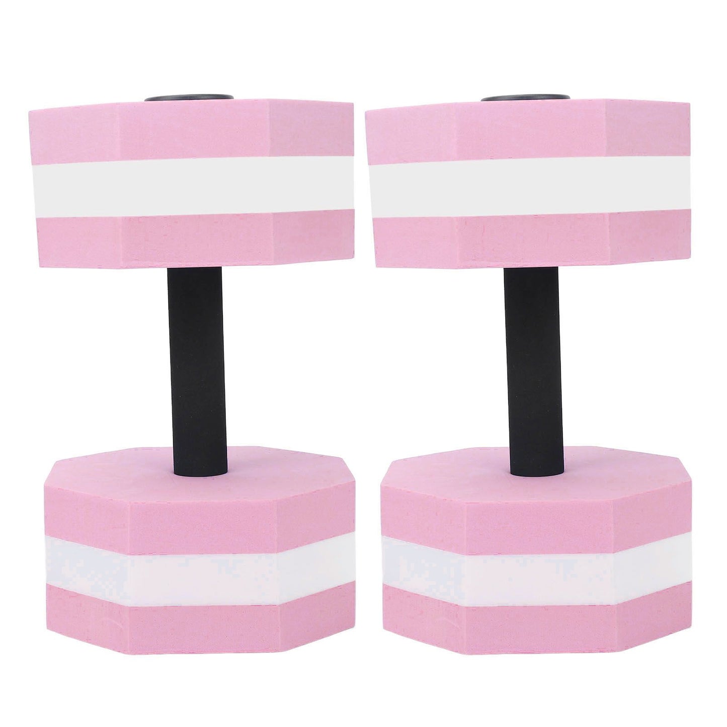 2Pcs High Density EVA Foam Dumbbell Set Aquatic Exercise Dumbbells for Men Women Indoor Swimming Pools Aerobic Fitness Rehabilitation Training Diamond Shaped Pink White Pink