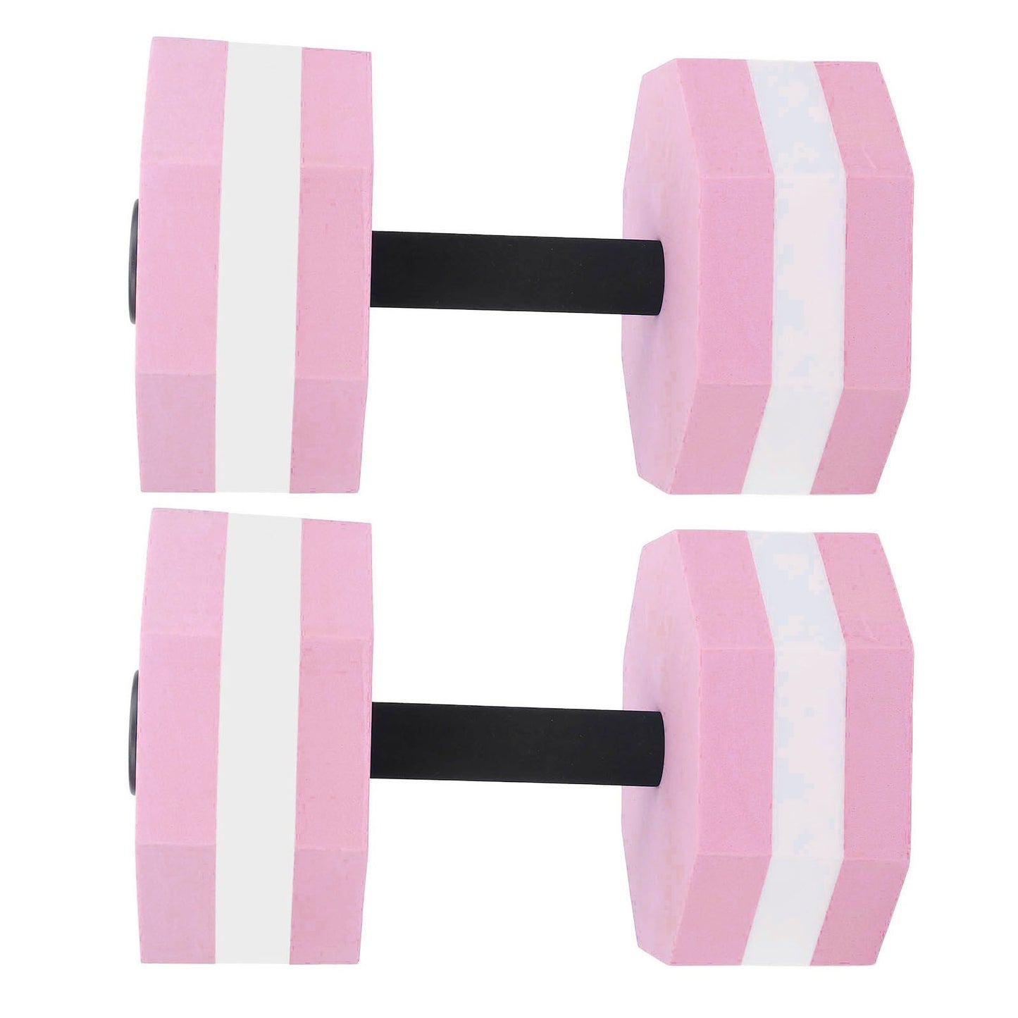 2Pcs High Density EVA Foam Dumbbell Set Aquatic Exercise Dumbbells for Men Women Indoor Swimming Pools Aerobic Fitness Rehabilitation Training Diamond Shaped Pink White Pink