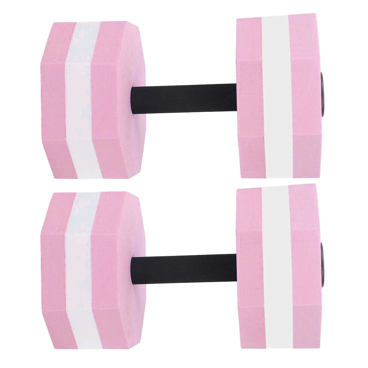 2Pcs High Density EVA Foam Dumbbell Set Aquatic Exercise Dumbbells for Men Women Indoor Swimming Pools Aerobic Fitness Rehabilitation Training Diamond Shaped Pink White Pink